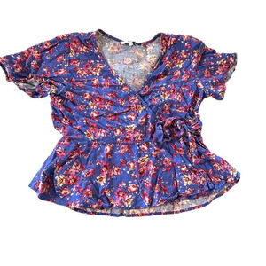 NSR women's v-neck purple blouse with tie size small